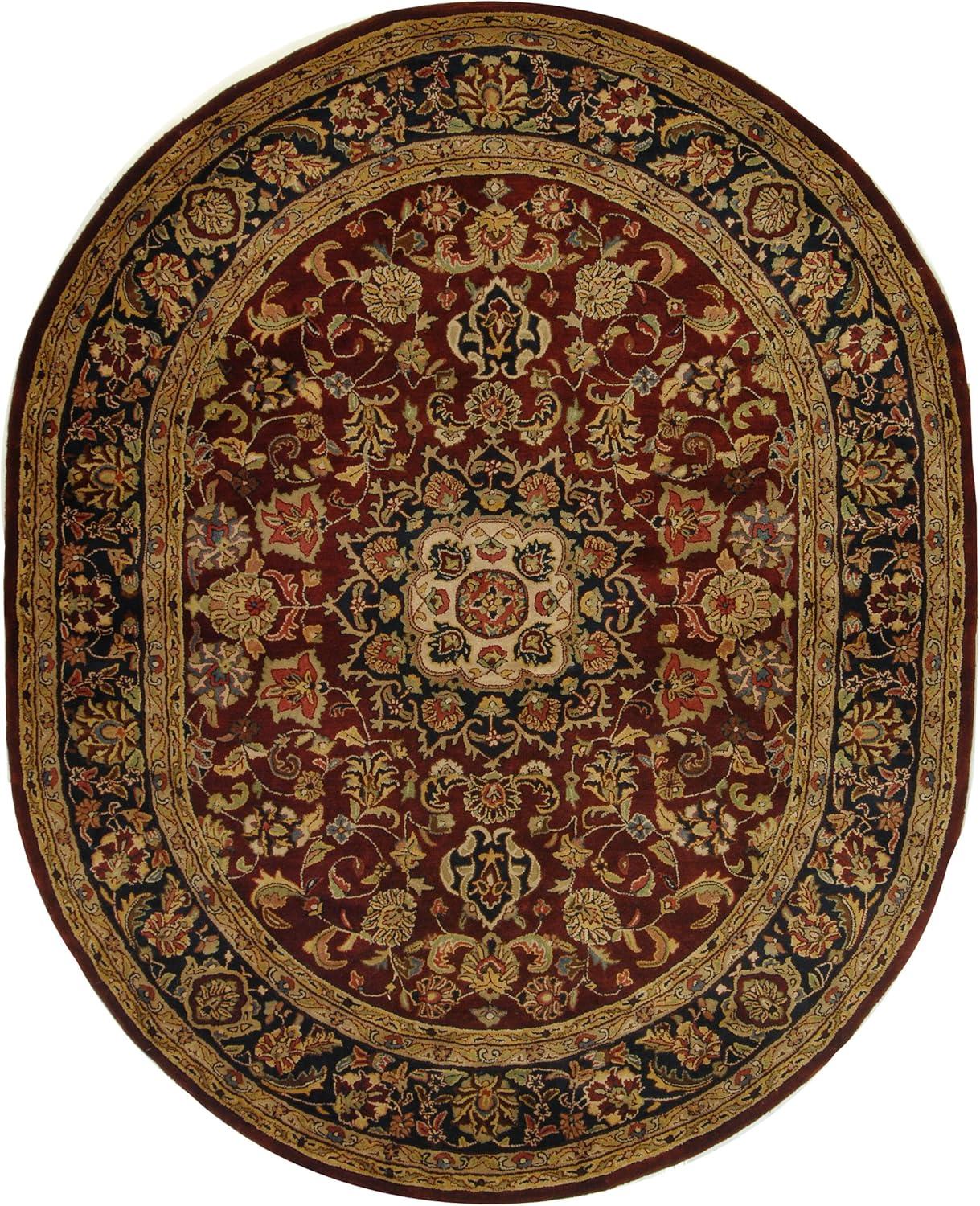 image:imageSAFAVIEH Classic Collection Area Rug 8 x 10 Burgundy amp Navy Handmade Traditional Oriental Wool Ideal for High Traffic Areas in Living Room Bedroom CL362ABurgundyNavy