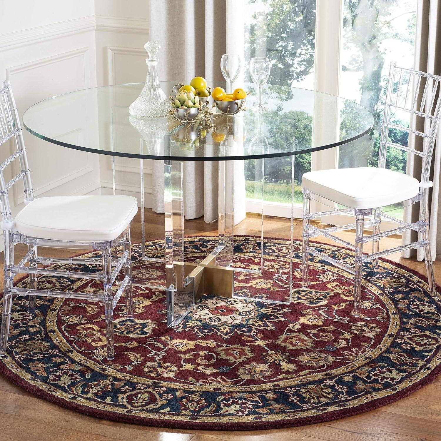 image:imageSAFAVIEH Classic Collection Area Rug 8 x 10 Burgundy amp Navy Handmade Traditional Oriental Wool Ideal for High Traffic Areas in Living Room Bedroom CL362ABurgundyNavy