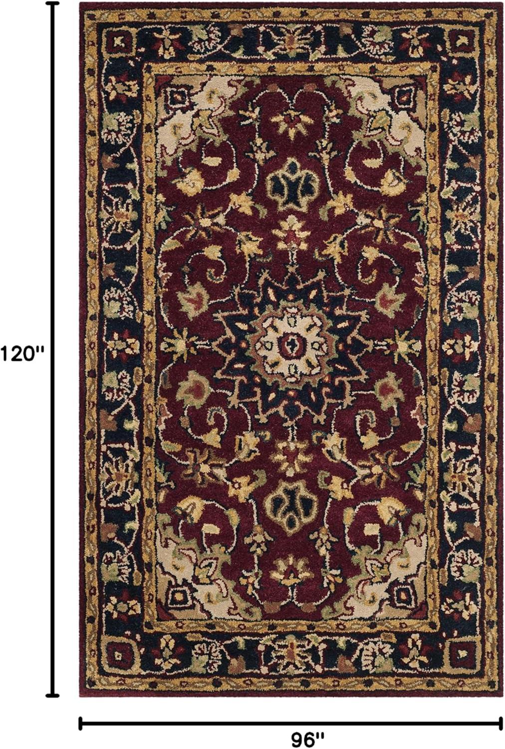 image:imageSAFAVIEH Classic Collection Area Rug 8 x 10 Burgundy amp Navy Handmade Traditional Oriental Wool Ideal for High Traffic Areas in Living Room Bedroom CL362ABurgundyNavy