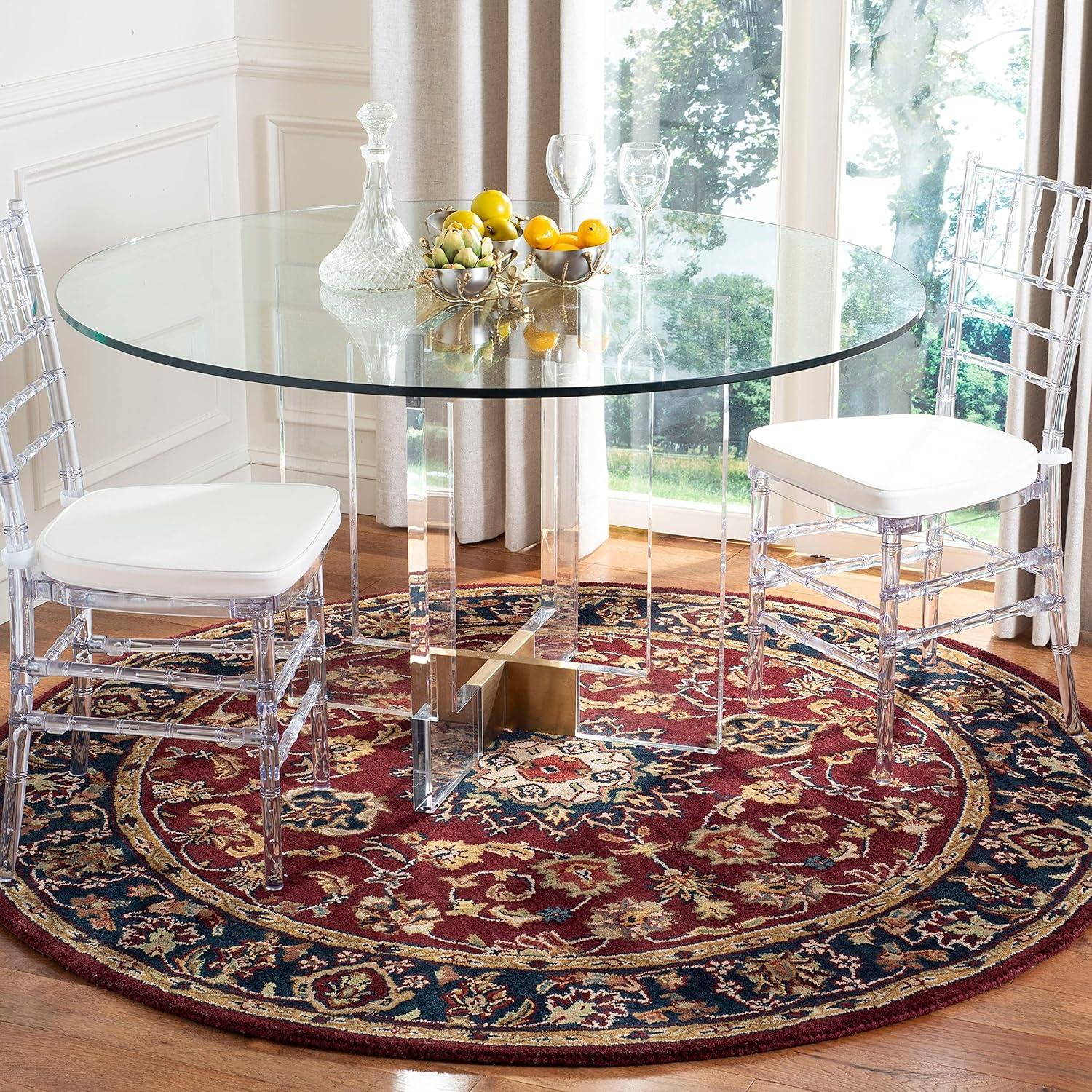 image:imageSAFAVIEH Classic Collection Area Rug 8 x 10 Burgundy amp Navy Handmade Traditional Oriental Wool Ideal for High Traffic Areas in Living Room Bedroom CL362ABurgundyNavy