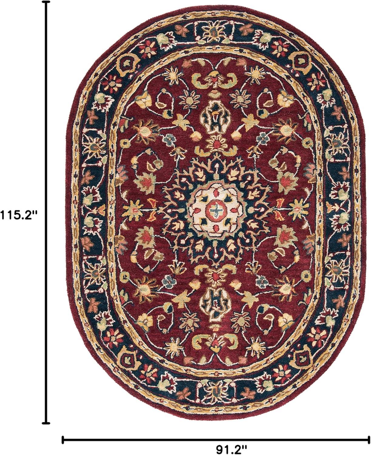 image:imageSAFAVIEH Classic Collection Area Rug 8 x 10 Burgundy amp Navy Handmade Traditional Oriental Wool Ideal for High Traffic Areas in Living Room Bedroom CL362ABurgundyNavy