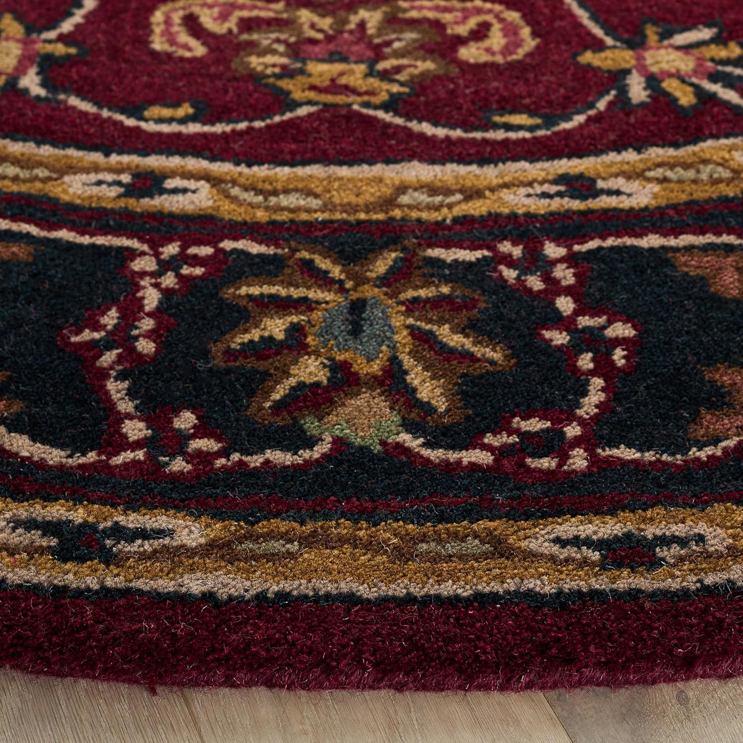 image:imageSAFAVIEH Classic Collection Area Rug 8 x 10 Burgundy amp Navy Handmade Traditional Oriental Wool Ideal for High Traffic Areas in Living Room Bedroom CL362ABurgundyNavy