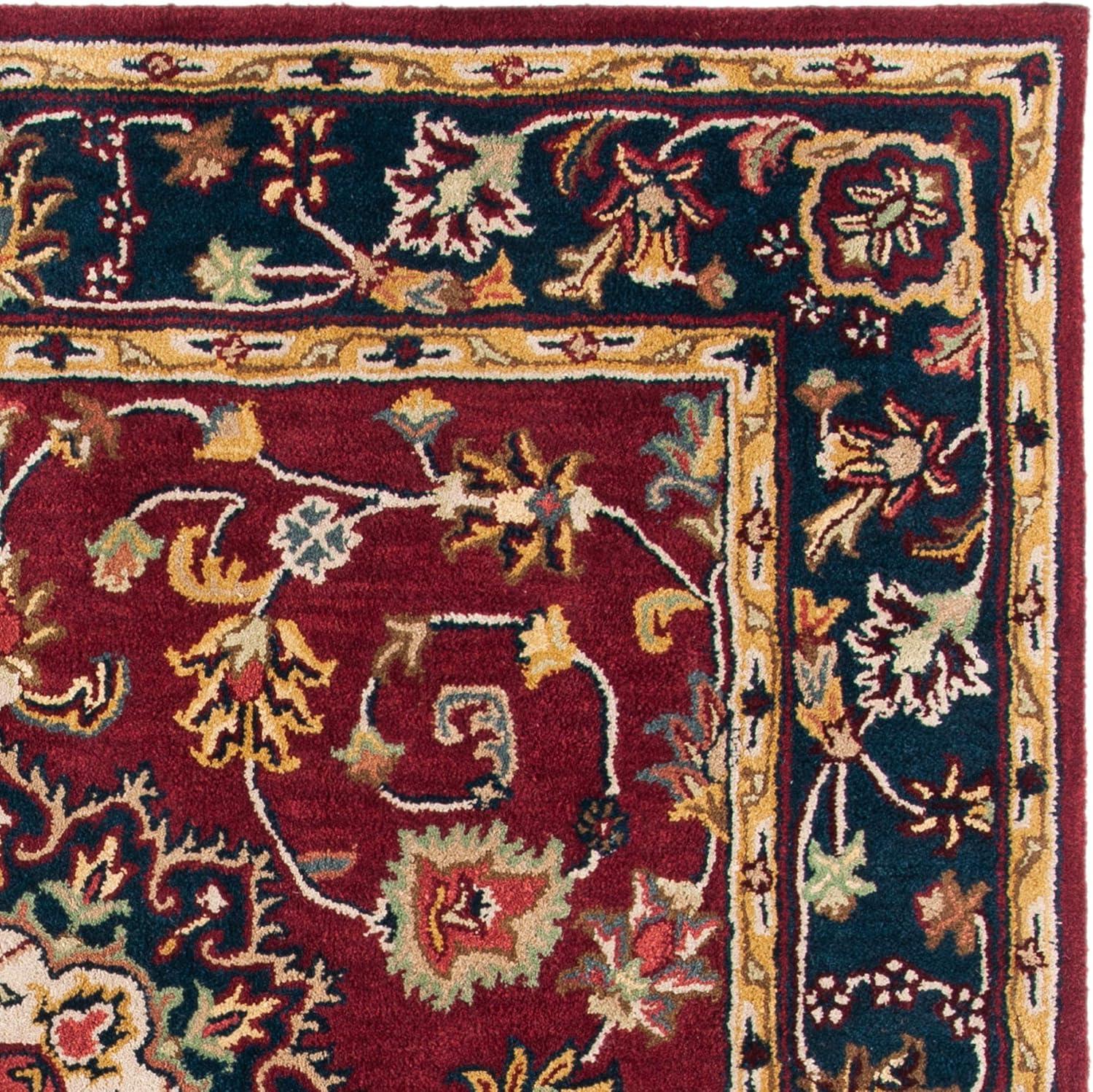 image:imageSAFAVIEH Classic Collection Area Rug 8 x 10 Burgundy amp Navy Handmade Traditional Oriental Wool Ideal for High Traffic Areas in Living Room Bedroom CL362ABurgundyNavy