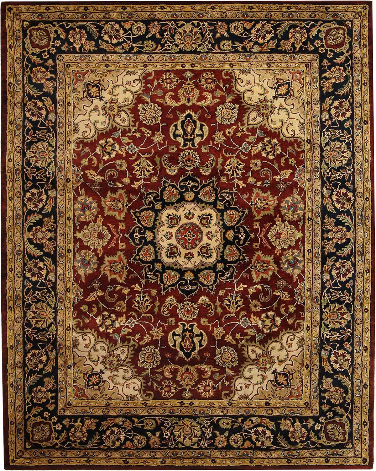 image:imageSAFAVIEH Classic Collection Area Rug 8 x 10 Burgundy amp Navy Handmade Traditional Oriental Wool Ideal for High Traffic Areas in Living Room Bedroom CL362ABurgundyNavy