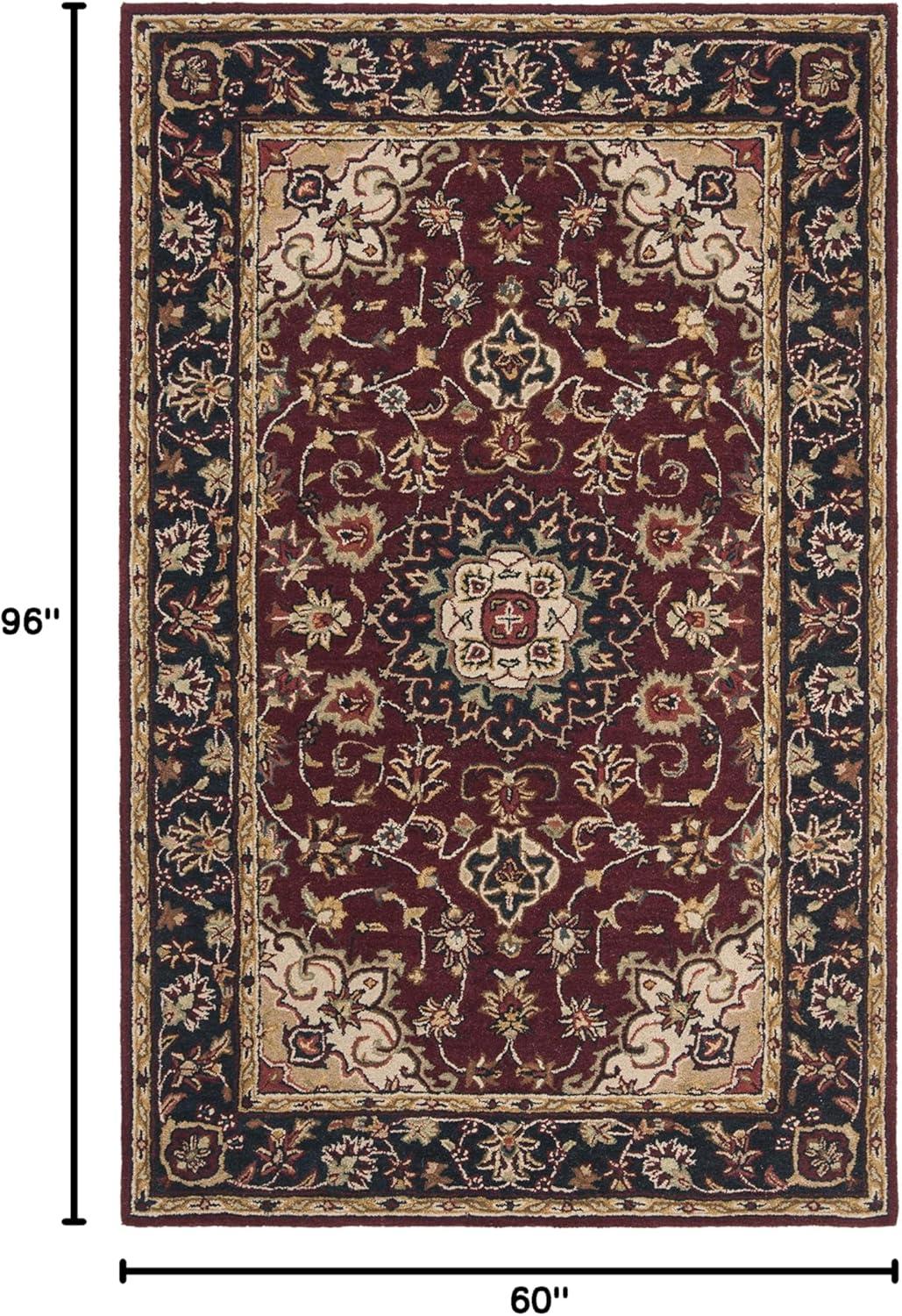 image:imageSAFAVIEH Classic Collection Area Rug 8 x 10 Burgundy amp Navy Handmade Traditional Oriental Wool Ideal for High Traffic Areas in Living Room Bedroom CL362ABurgundyNavy