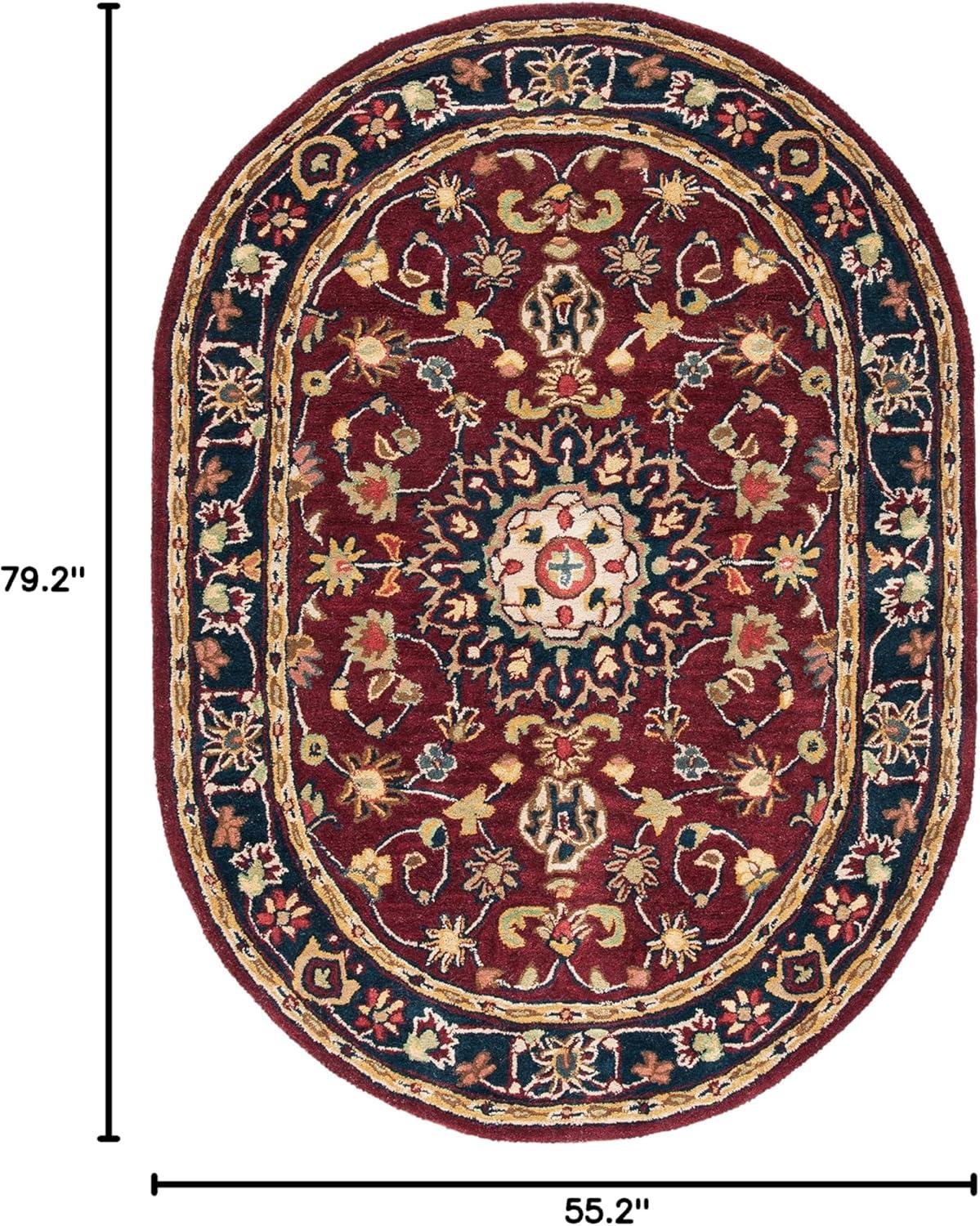 image:imageSAFAVIEH Classic Collection Area Rug 8 x 10 Burgundy amp Navy Handmade Traditional Oriental Wool Ideal for High Traffic Areas in Living Room Bedroom CL362ABurgundyNavy
