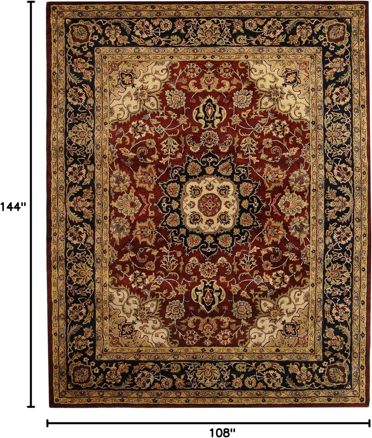 image:imageSAFAVIEH Classic Collection Area Rug 8 x 10 Burgundy amp Navy Handmade Traditional Oriental Wool Ideal for High Traffic Areas in Living Room Bedroom CL362ABurgundyNavy