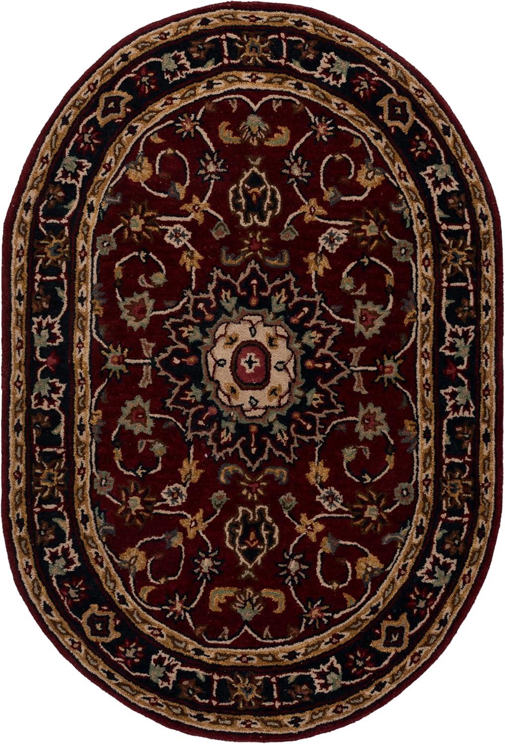 image:imageSAFAVIEH Classic Collection Area Rug 8 x 10 Burgundy amp Navy Handmade Traditional Oriental Wool Ideal for High Traffic Areas in Living Room Bedroom CL362ABurgundyNavy