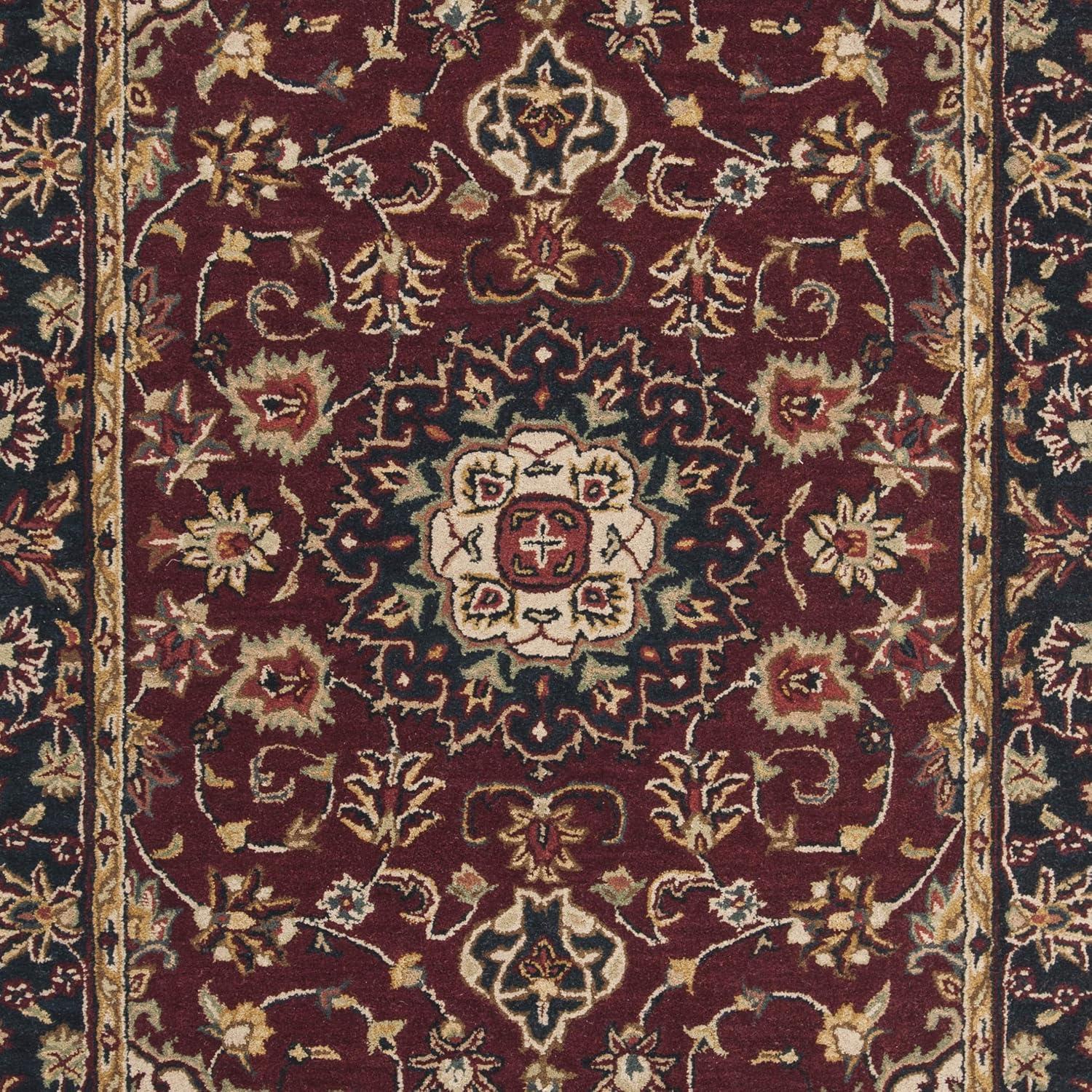 image:imageSAFAVIEH Classic Collection Area Rug 8 x 10 Burgundy amp Navy Handmade Traditional Oriental Wool Ideal for High Traffic Areas in Living Room Bedroom CL362ABurgundyNavy