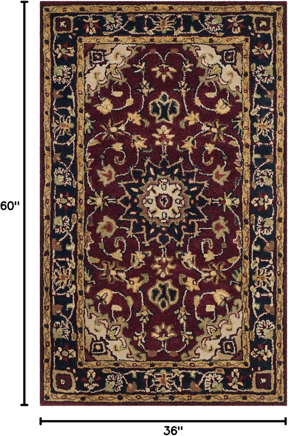 image:imageSAFAVIEH Classic Collection Area Rug 8 x 10 Burgundy amp Navy Handmade Traditional Oriental Wool Ideal for High Traffic Areas in Living Room Bedroom CL362ABurgundyNavy