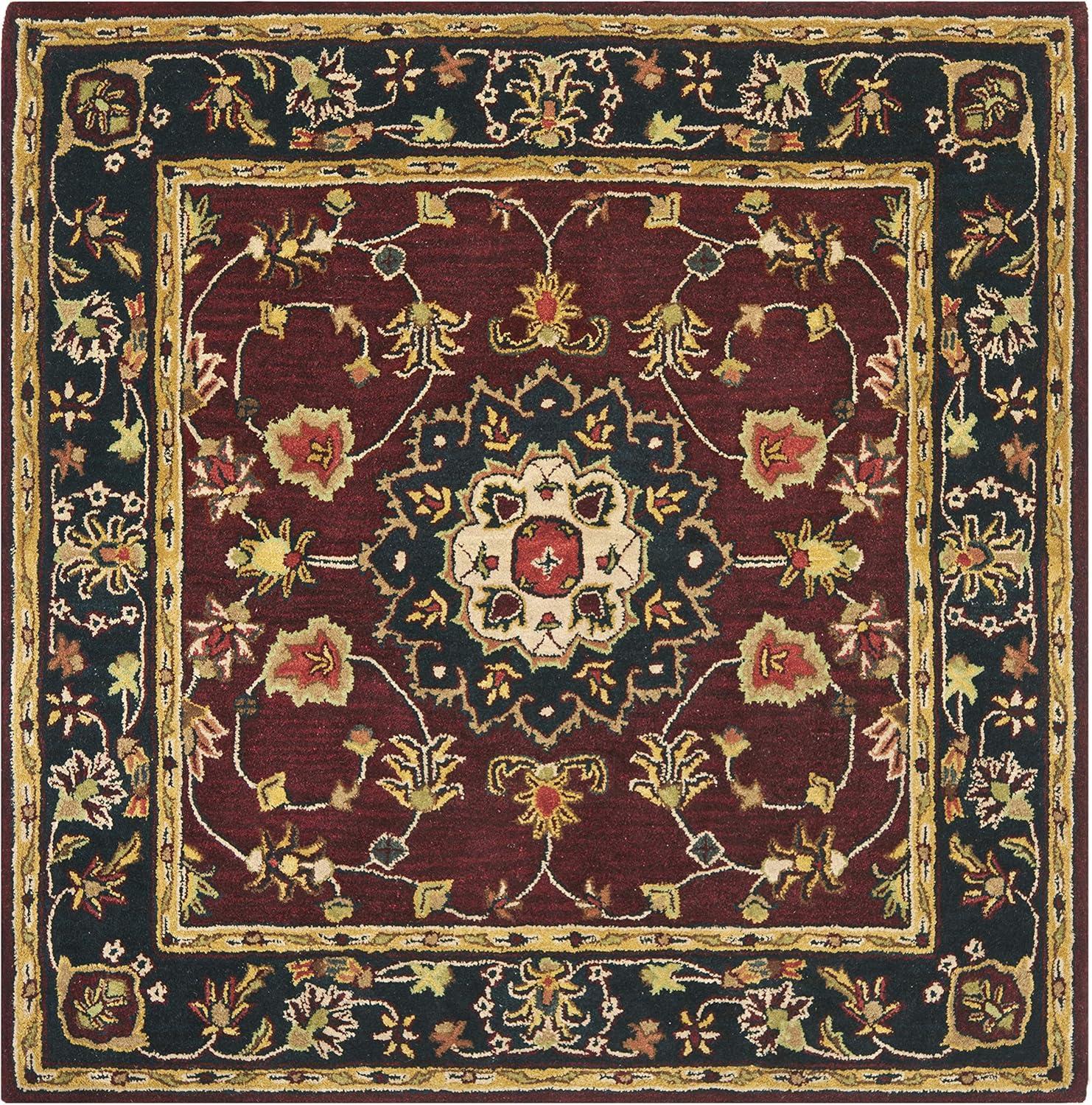 image:imageSAFAVIEH Classic Collection Area Rug 8 x 10 Burgundy amp Navy Handmade Traditional Oriental Wool Ideal for High Traffic Areas in Living Room Bedroom CL362ABurgundyNavy