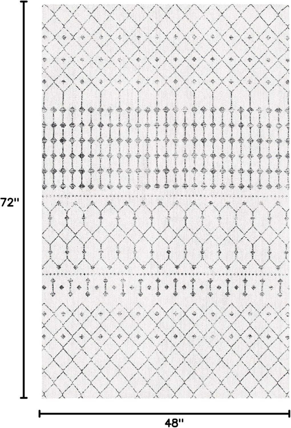 image:imageSAFAVIEH Classic Vintage Collection Area Rug 5 x 8 Beige amp Black Handmade Moroccan Cotton Ideal for High Traffic Areas in Living Room Bedroom CLV127ABeigeBlack
