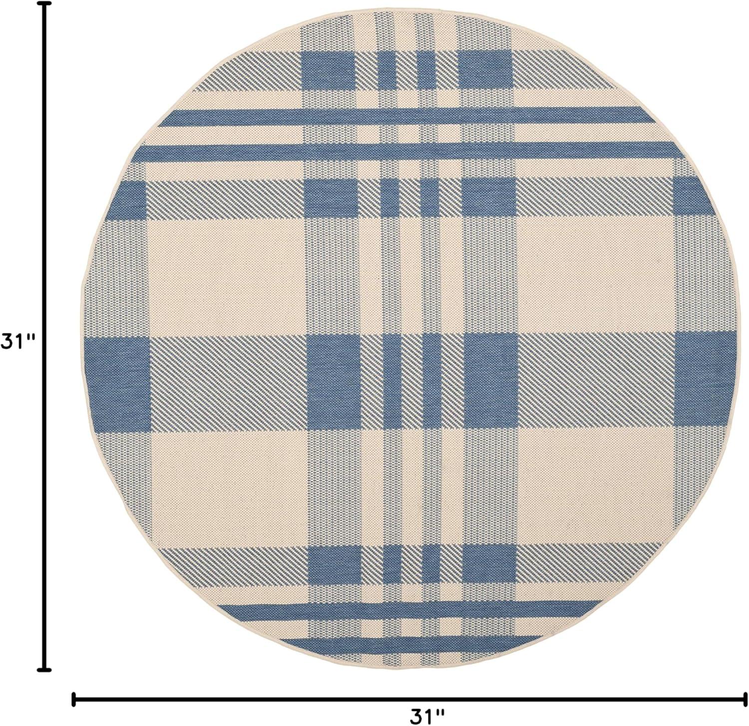 image:imageSAFAVIEH Courtyard Collection 9 x 12 GreenBeige CY6201 Plaid IndoorOutdoor Waterproof EasyCleaning Patio Backyard Mudroom AreaRugBeigeBlue