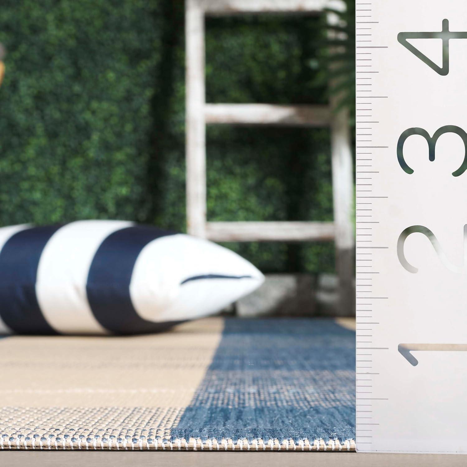 image:imageSAFAVIEH Courtyard Collection 9 x 12 GreenBeige CY6201 Plaid IndoorOutdoor Waterproof EasyCleaning Patio Backyard Mudroom AreaRugBeigeBlue
