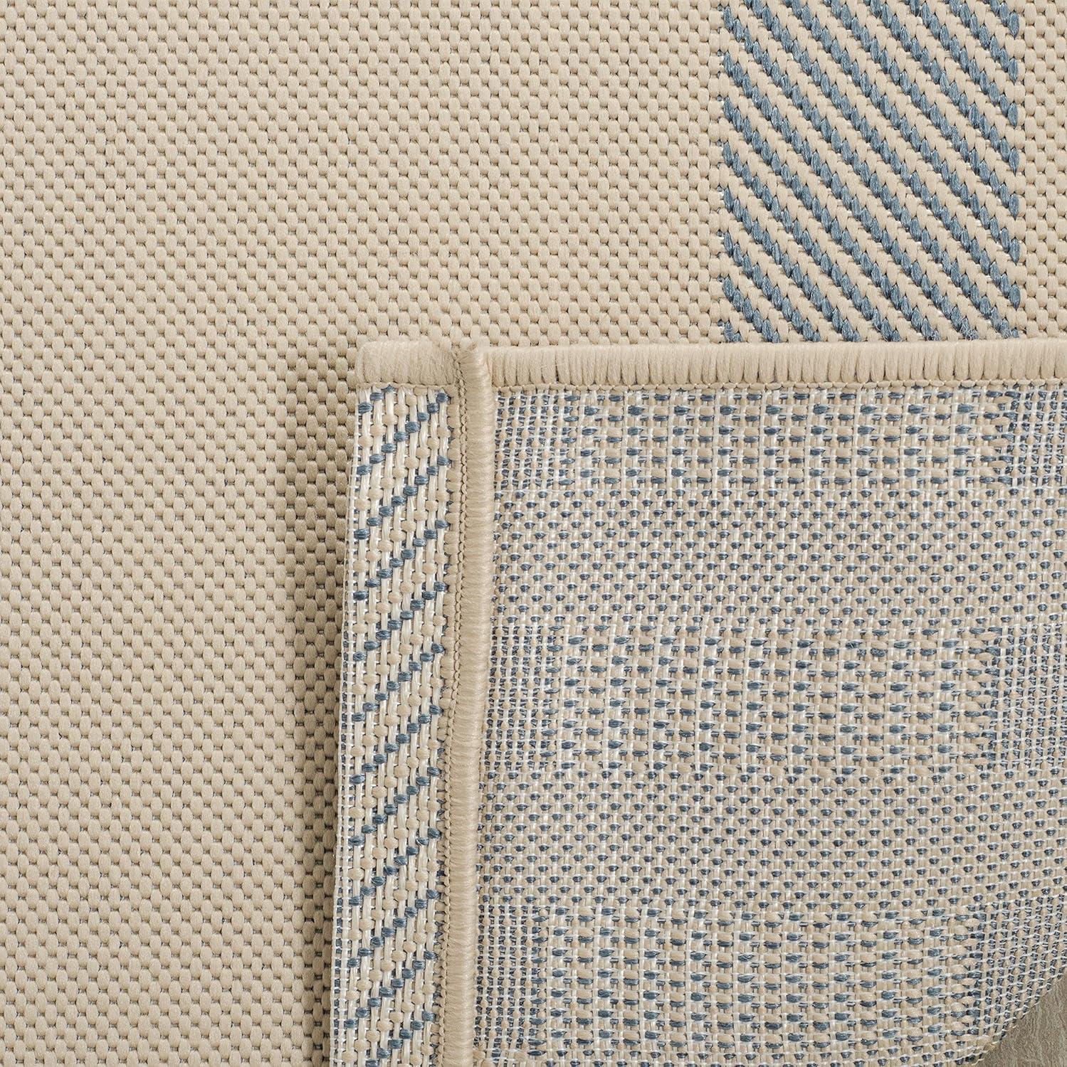 image:imageSAFAVIEH Courtyard Collection 9 x 12 GreenBeige CY6201 Plaid IndoorOutdoor Waterproof EasyCleaning Patio Backyard Mudroom AreaRugBeigeBlue