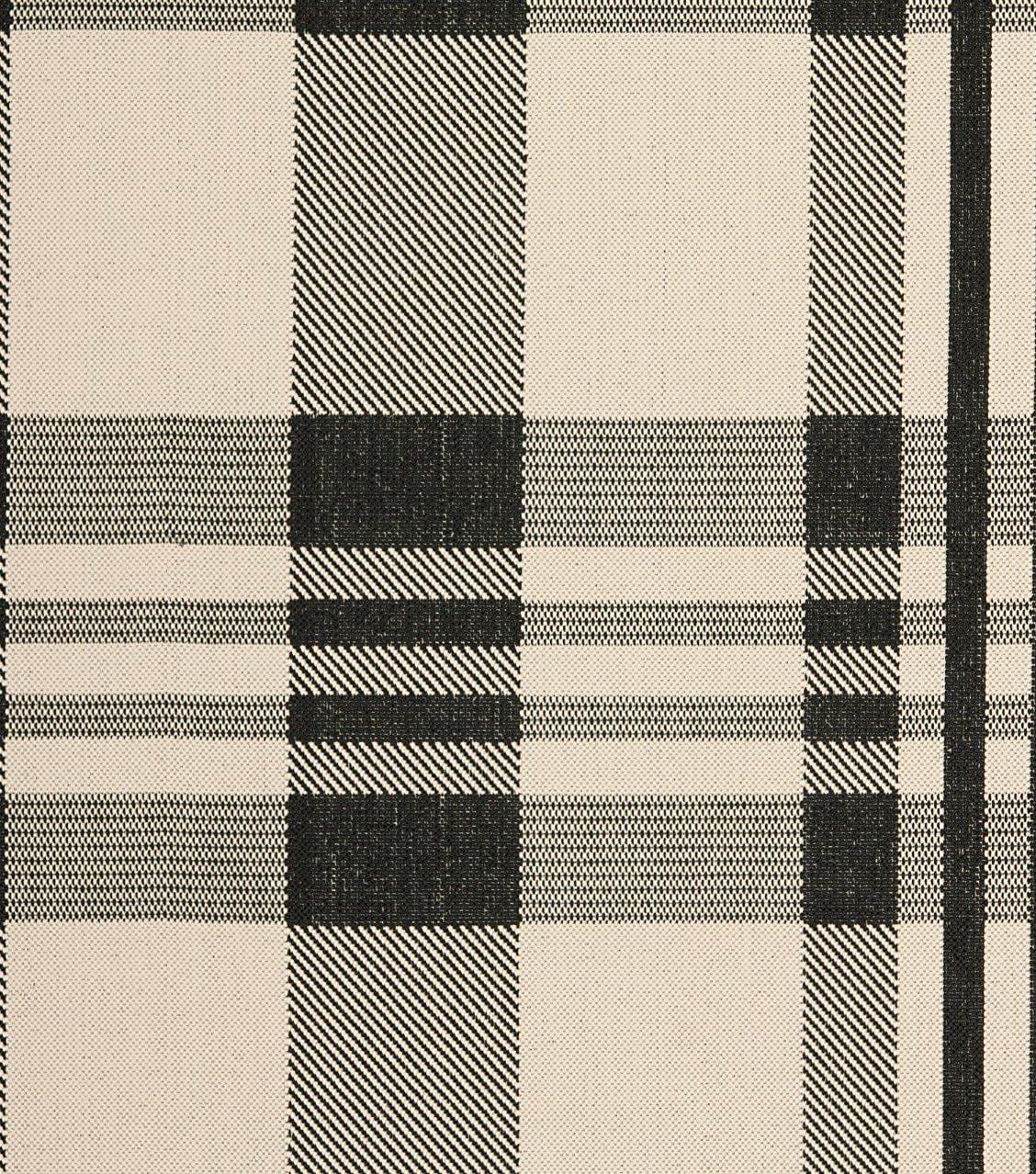 image:imageSAFAVIEH Courtyard Collection 9 x 12 GreenBeige CY6201 Plaid IndoorOutdoor Waterproof EasyCleaning Patio Backyard Mudroom AreaRugBlackBone
