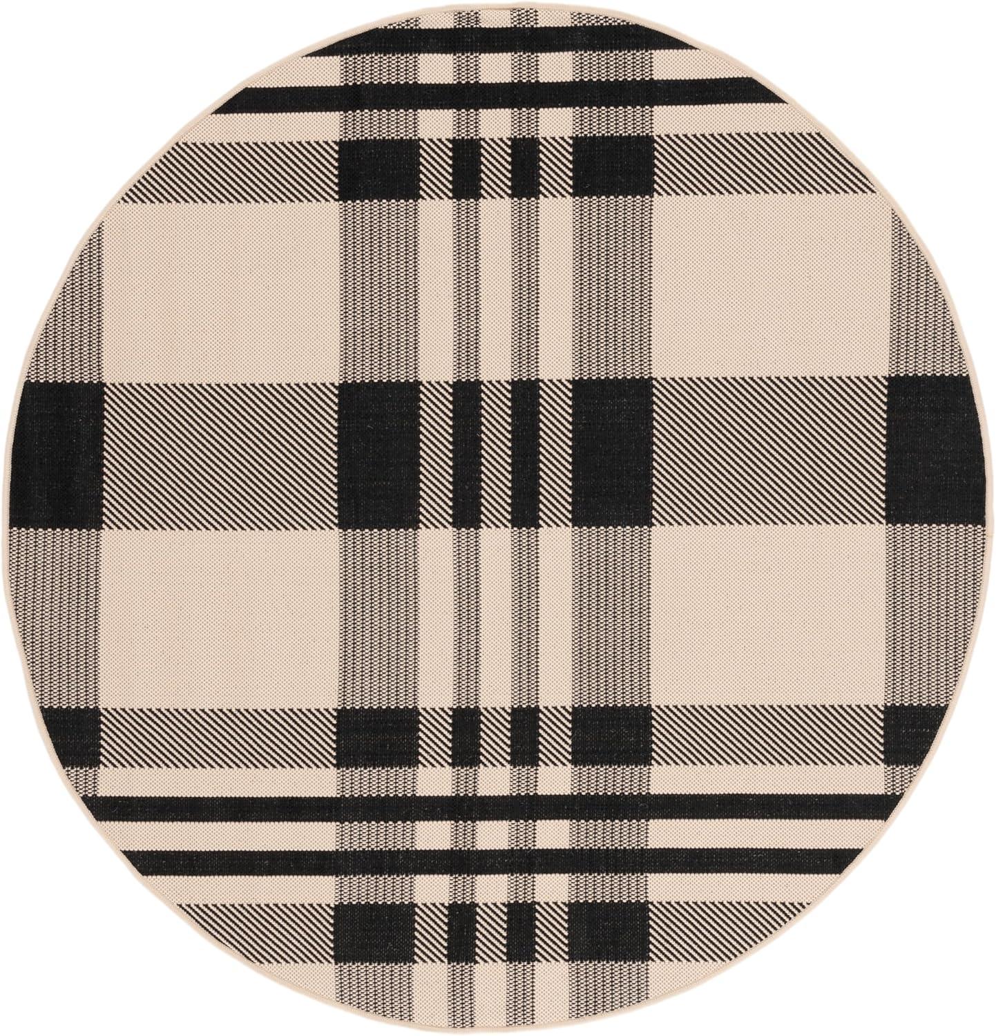 image:imageSAFAVIEH Courtyard Collection 9 x 12 GreenBeige CY6201 Plaid IndoorOutdoor Waterproof EasyCleaning Patio Backyard Mudroom AreaRugBlackBone