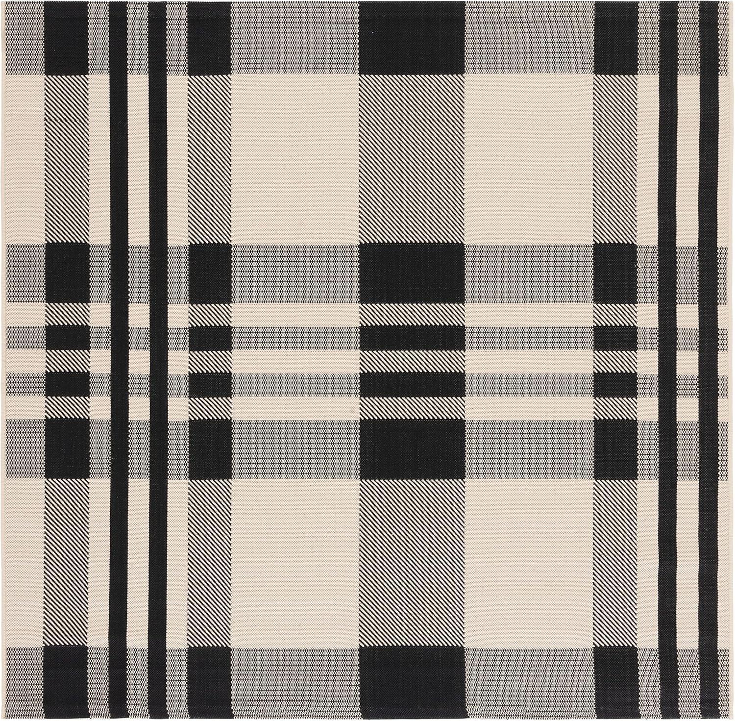 image:imageSAFAVIEH Courtyard Collection 9 x 12 GreenBeige CY6201 Plaid IndoorOutdoor Waterproof EasyCleaning Patio Backyard Mudroom AreaRugBlackBone