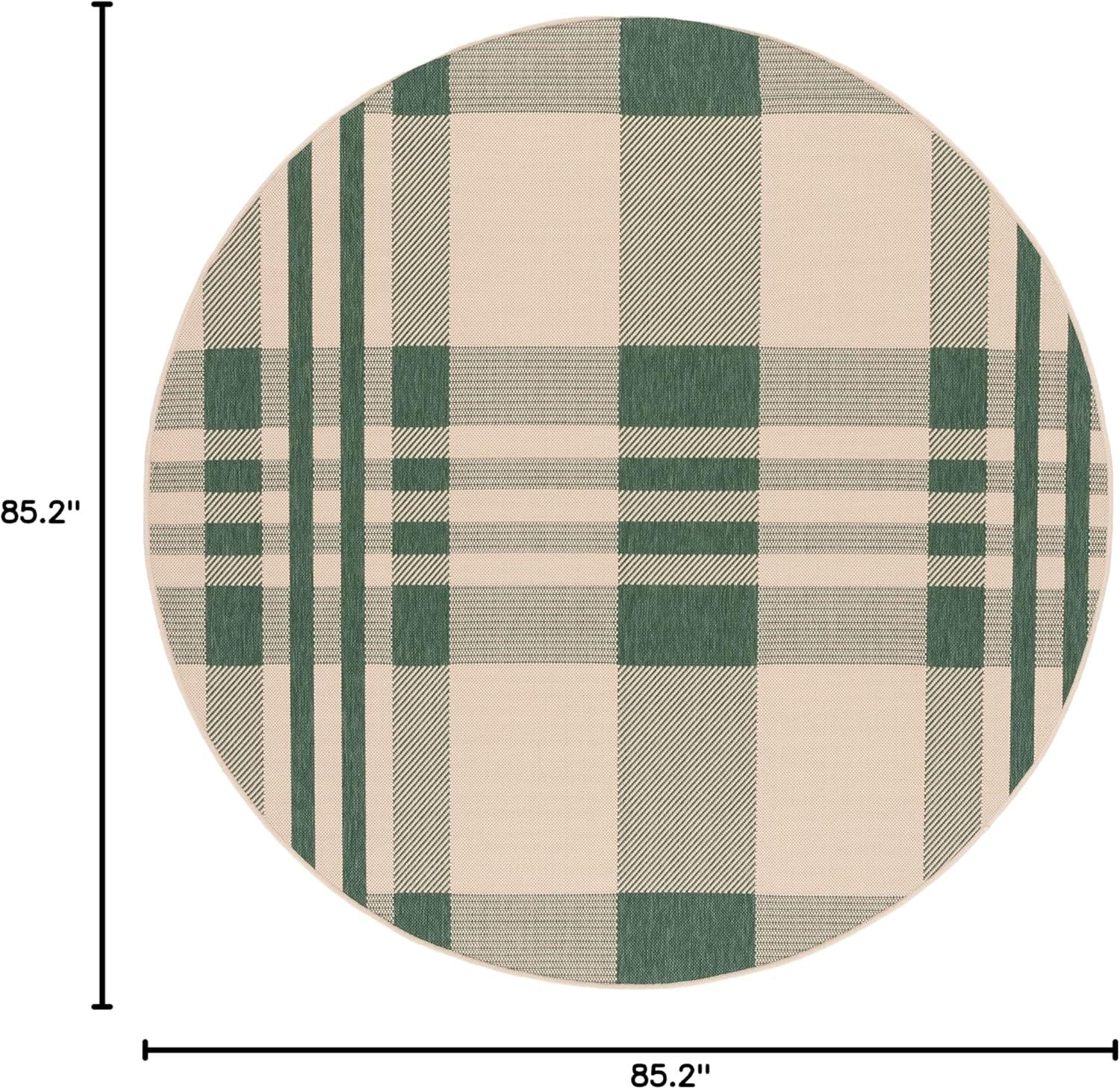 image:imageSAFAVIEH Courtyard Collection 9 x 12 GreenBeige CY6201 Plaid IndoorOutdoor Waterproof EasyCleaning Patio Backyard Mudroom AreaRugGreenBeige
