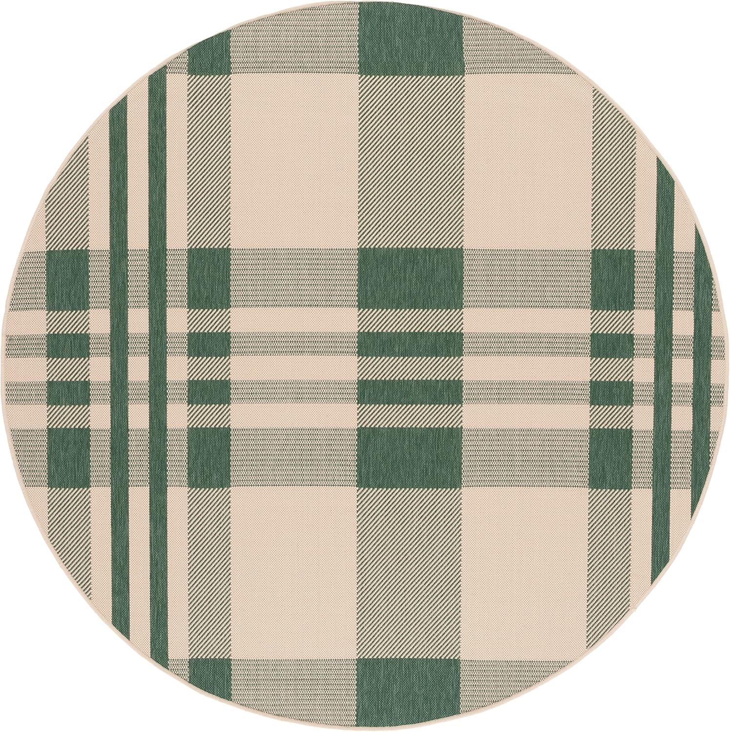 image:imageSAFAVIEH Courtyard Collection 9 x 12 GreenBeige CY6201 Plaid IndoorOutdoor Waterproof EasyCleaning Patio Backyard Mudroom AreaRugGreenBeige