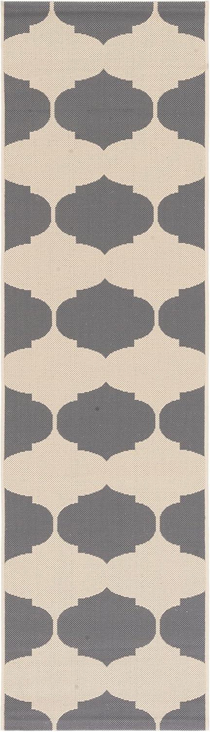 image:imageSAFAVIEH Courtyard Collection 9 x 12 GreenBeige CY6201 Plaid IndoorOutdoor Waterproof EasyCleaning Patio Backyard Mudroom AreaRugGreyBone