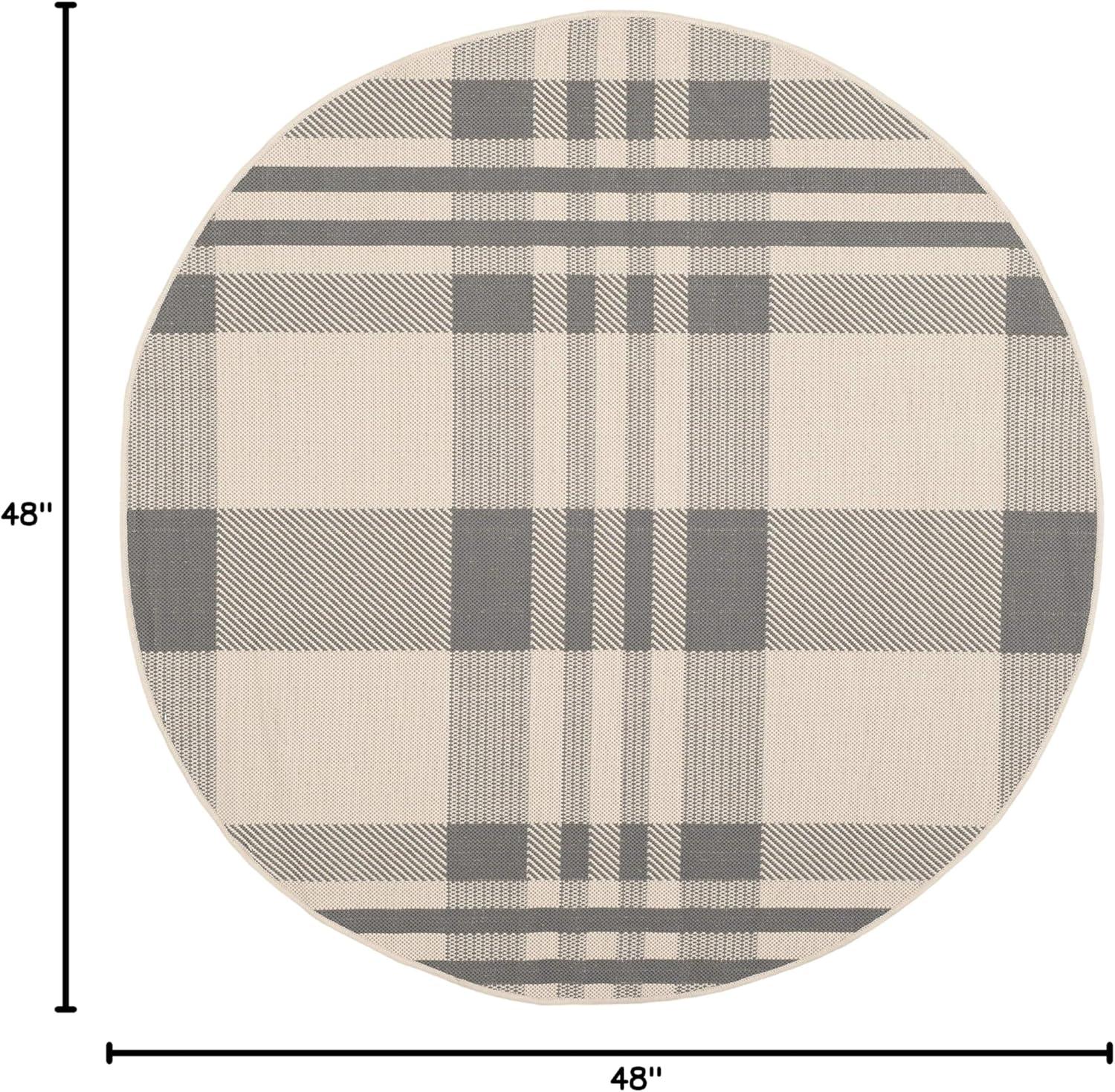image:imageSAFAVIEH Courtyard Collection 9 x 12 GreenBeige CY6201 Plaid IndoorOutdoor Waterproof EasyCleaning Patio Backyard Mudroom AreaRugGreyBone