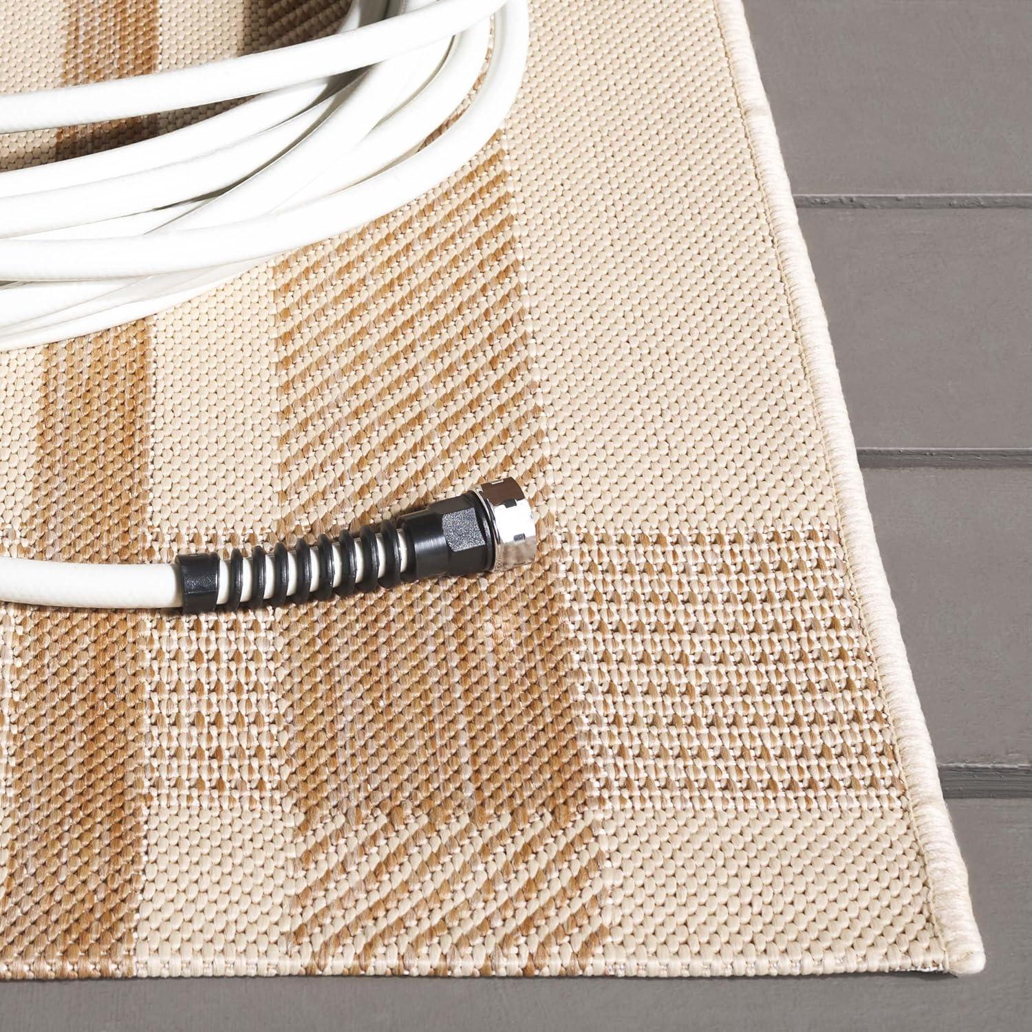 image:imageSAFAVIEH Courtyard Collection 9 x 12 GreenBeige CY6201 Plaid IndoorOutdoor Waterproof EasyCleaning Patio Backyard Mudroom AreaRugNaturalBeige