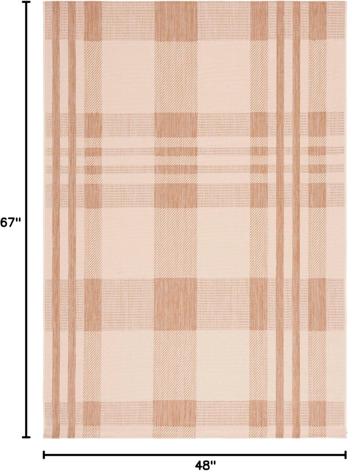 image:imageSAFAVIEH Courtyard Collection 9 x 12 GreenBeige CY6201 Plaid IndoorOutdoor Waterproof EasyCleaning Patio Backyard Mudroom AreaRugNaturalBeige