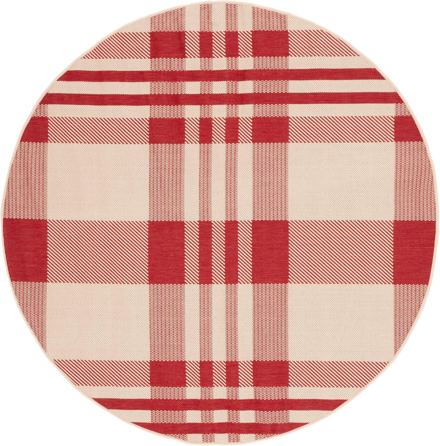 image:imageSAFAVIEH Courtyard Collection 9 x 12 GreenBeige CY6201 Plaid IndoorOutdoor Waterproof EasyCleaning Patio Backyard Mudroom AreaRugRedBone