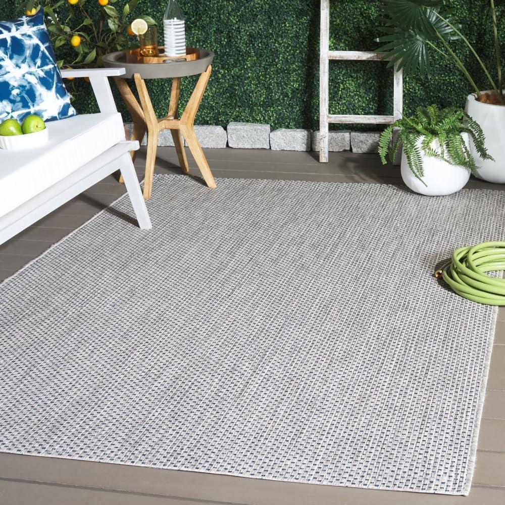 image:imageSAFAVIEH Courtyard Collection Area Rug 8 x 10 Natural amp Cream NonShedding amp Easy Care IndoorOutdoor amp WashableIdeal for Patio Backyard Mudroom CY852103012GreyNavy