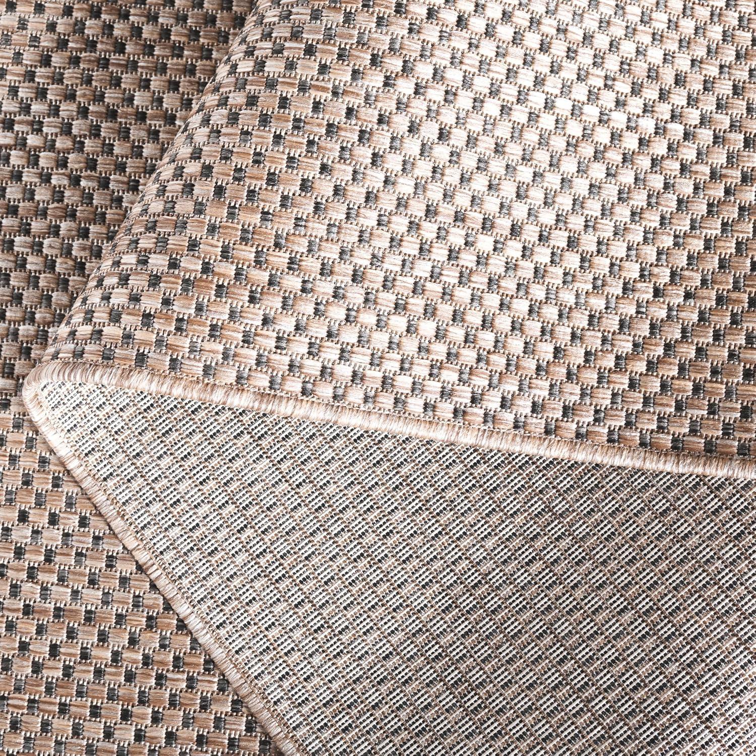 image:imageSAFAVIEH Courtyard Collection Area Rug 8 x 10 Natural amp Cream NonShedding amp Easy Care IndoorOutdoor amp WashableIdeal for Patio Backyard Mudroom CY852103012NaturalBlack