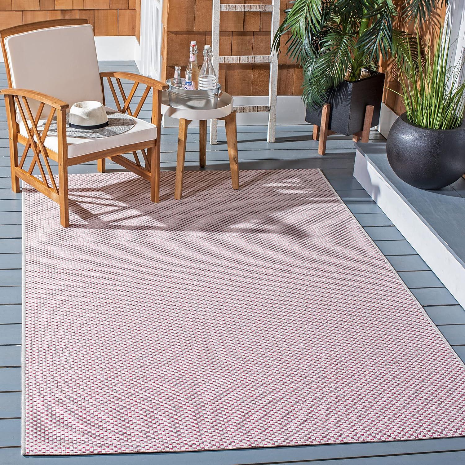 image:imageSAFAVIEH Courtyard Collection Area Rug 8 x 10 Natural amp Cream NonShedding amp Easy Care IndoorOutdoor amp WashableIdeal for Patio Backyard Mudroom CY852103012IvoryPink