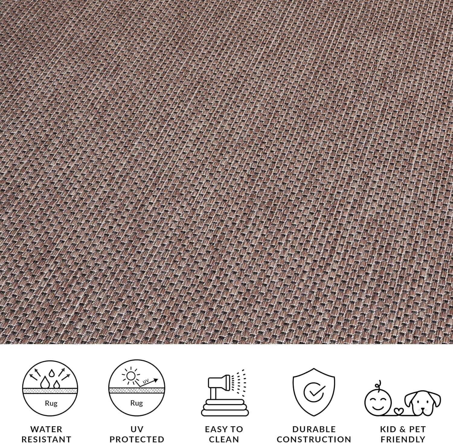 image:imageSAFAVIEH Courtyard Collection Area Rug 8 x 10 Natural amp Cream NonShedding amp Easy Care IndoorOutdoor amp WashableIdeal for Patio Backyard Mudroom CY852103012NaturalBlack