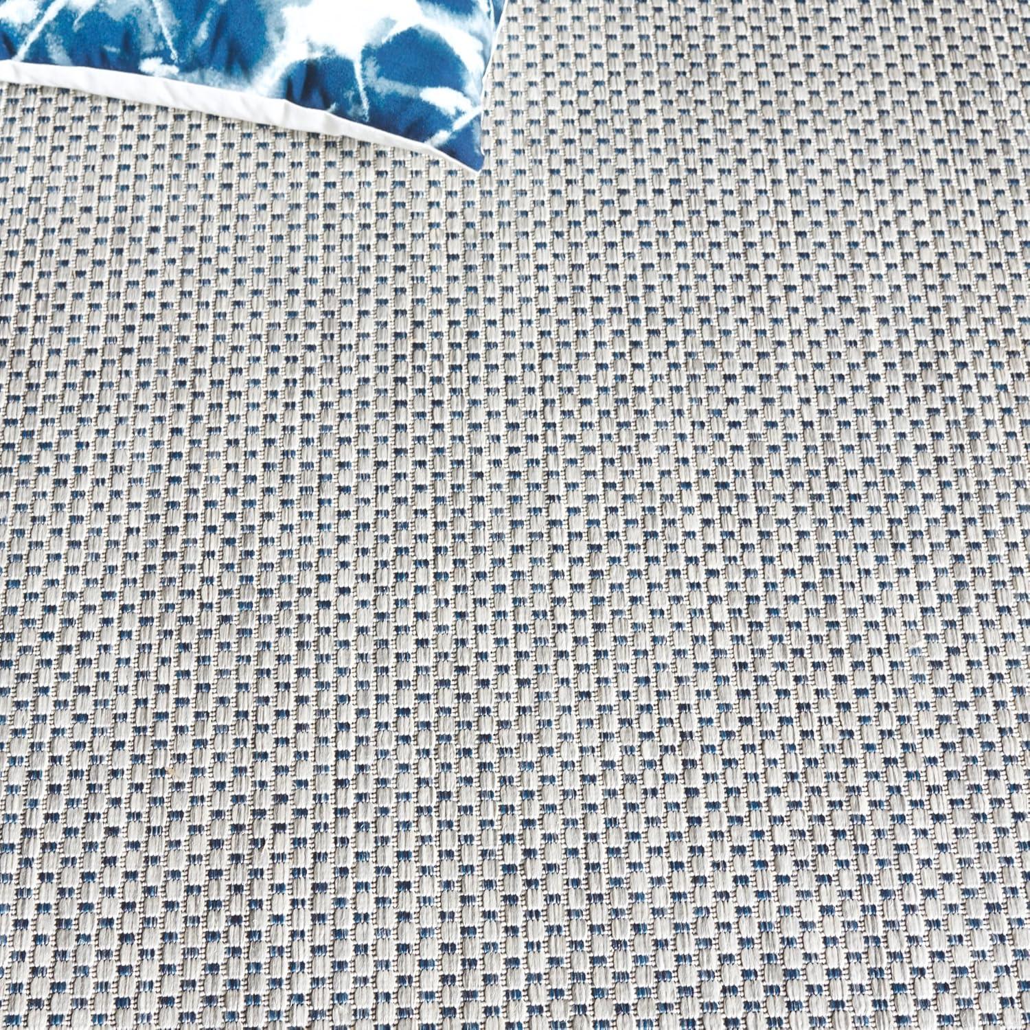 image:imageSAFAVIEH Courtyard Collection Area Rug 8 x 10 Natural amp Cream NonShedding amp Easy Care IndoorOutdoor amp WashableIdeal for Patio Backyard Mudroom CY852103012GreyNavy