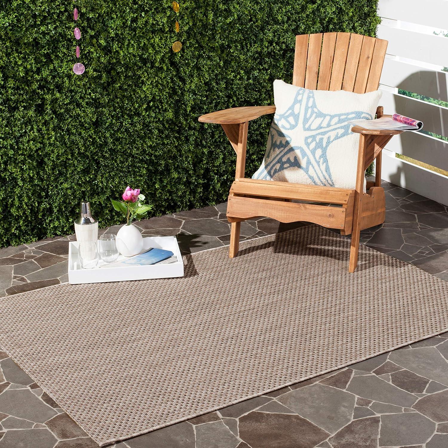 image:imageSAFAVIEH Courtyard Collection Area Rug 8 x 10 Natural amp Cream NonShedding amp Easy Care IndoorOutdoor amp WashableIdeal for Patio Backyard Mudroom CY852103012NavyGrey