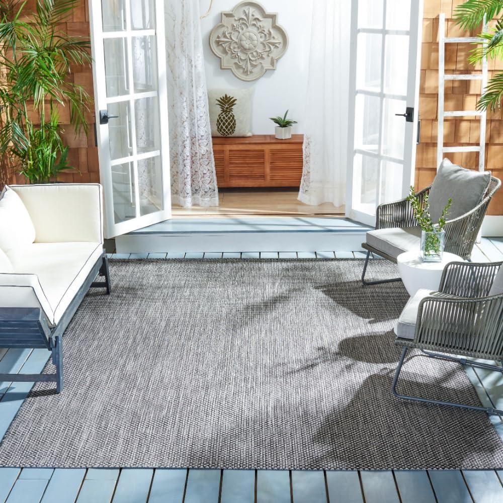 image:imageSAFAVIEH Courtyard Collection Area Rug 8 x 10 Natural amp Cream NonShedding amp Easy Care IndoorOutdoor amp WashableIdeal for Patio Backyard Mudroom CY852103012BlackBeige