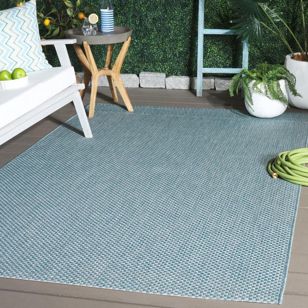 image:imageSAFAVIEH Courtyard Collection Area Rug 8 x 10 Natural amp Cream NonShedding amp Easy Care IndoorOutdoor amp WashableIdeal for Patio Backyard Mudroom CY852103012AquaGrey