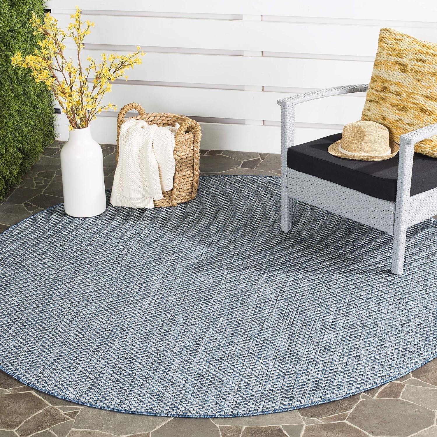 image:imageSAFAVIEH Courtyard Collection Area Rug 8 x 10 Natural amp Cream NonShedding amp Easy Care IndoorOutdoor amp WashableIdeal for Patio Backyard Mudroom CY852103012NavyGrey