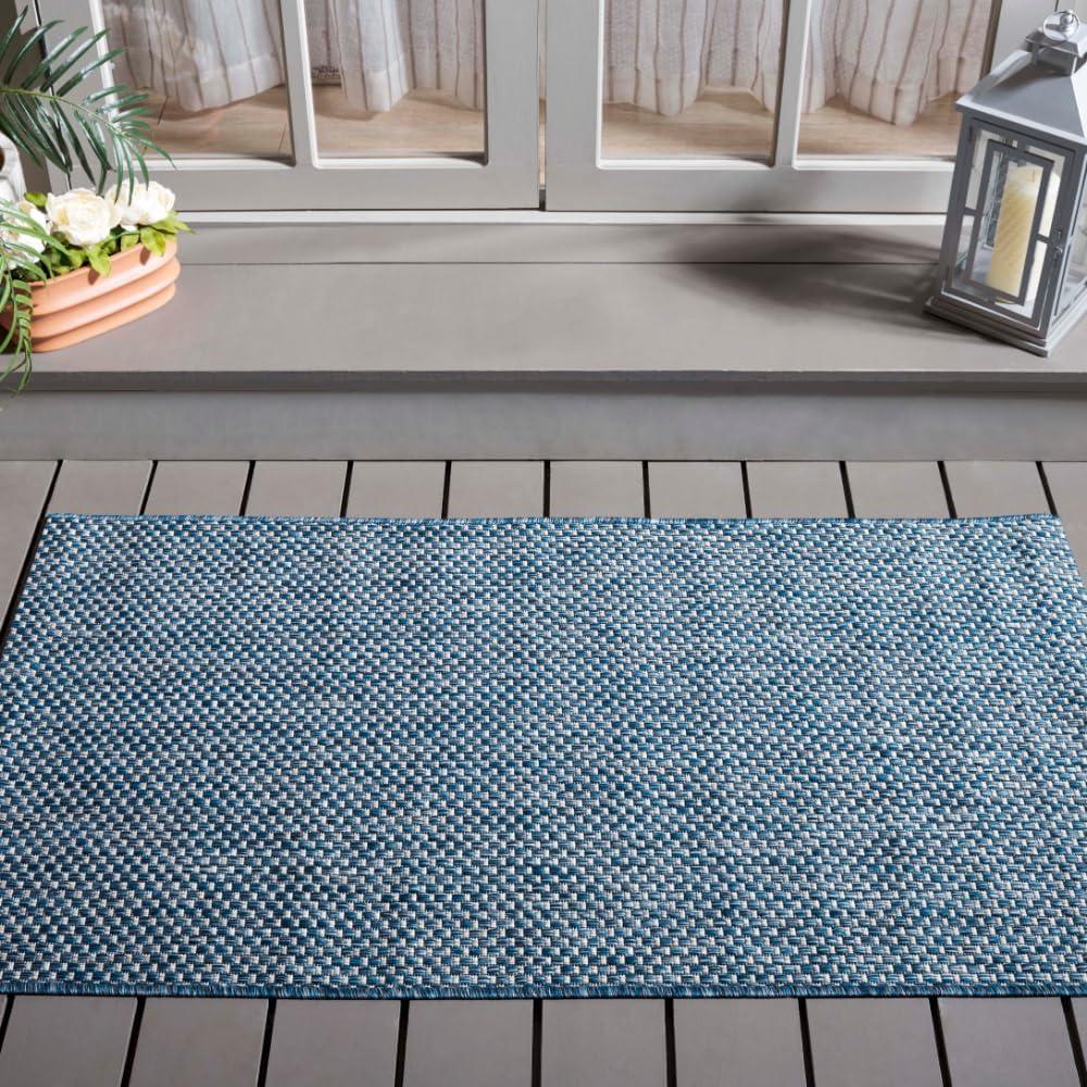image:imageSAFAVIEH Courtyard Collection Area Rug 8 x 10 Natural amp Cream NonShedding amp Easy Care IndoorOutdoor amp WashableIdeal for Patio Backyard Mudroom CY852103012NavyGrey