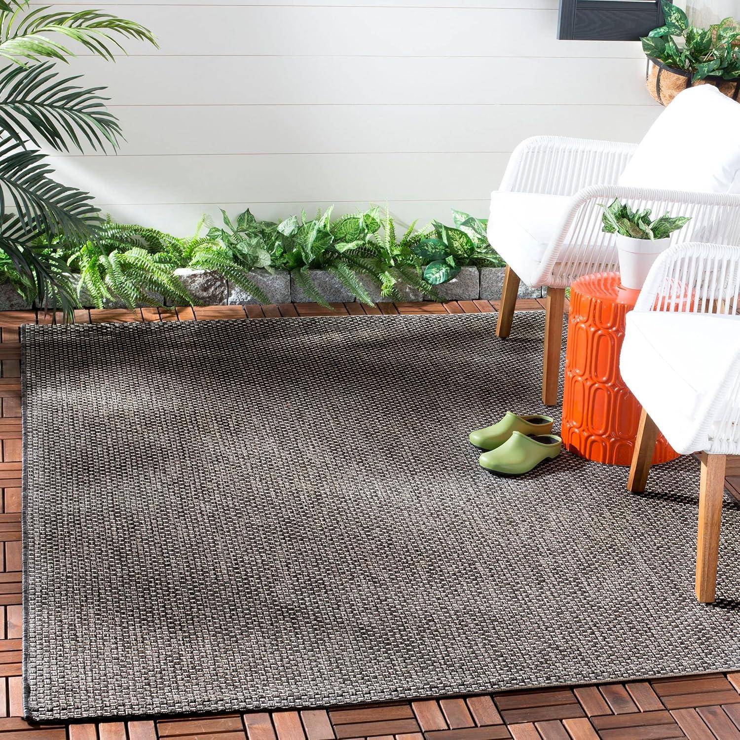image:imageSAFAVIEH Courtyard Collection Area Rug 8 x 10 Natural amp Cream NonShedding amp Easy Care IndoorOutdoor amp WashableIdeal for Patio Backyard Mudroom CY852103012GreyNavy