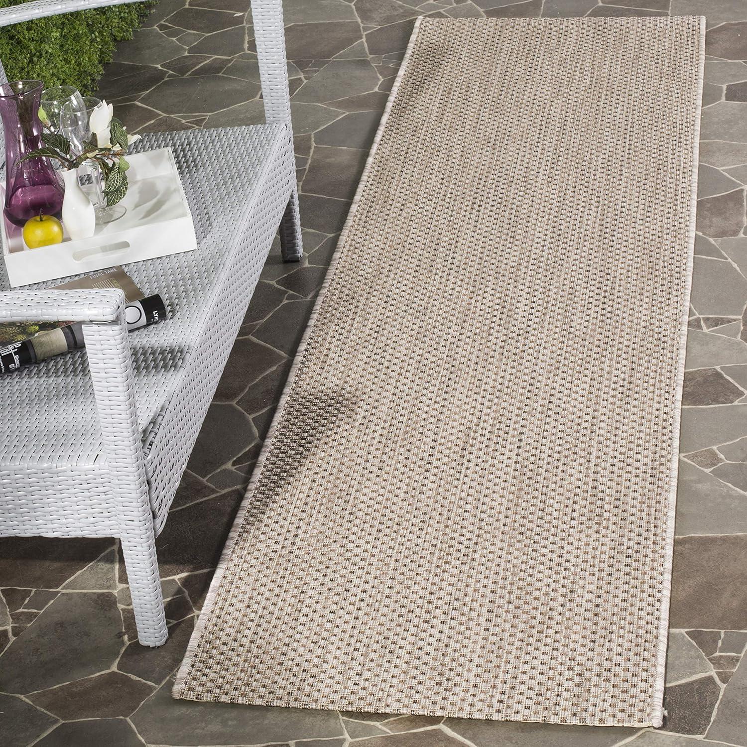 image:imageSAFAVIEH Courtyard Collection Area Rug 8 x 10 Natural amp Cream NonShedding amp Easy Care IndoorOutdoor amp WashableIdeal for Patio Backyard Mudroom CY852103012BeigeBrown