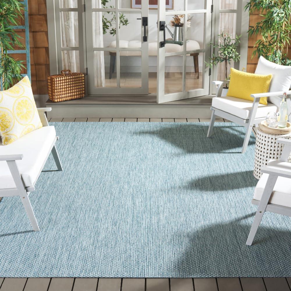 image:imageSAFAVIEH Courtyard Collection Area Rug 8 x 10 Natural amp Cream NonShedding amp Easy Care IndoorOutdoor amp WashableIdeal for Patio Backyard Mudroom CY852103012AquaGrey