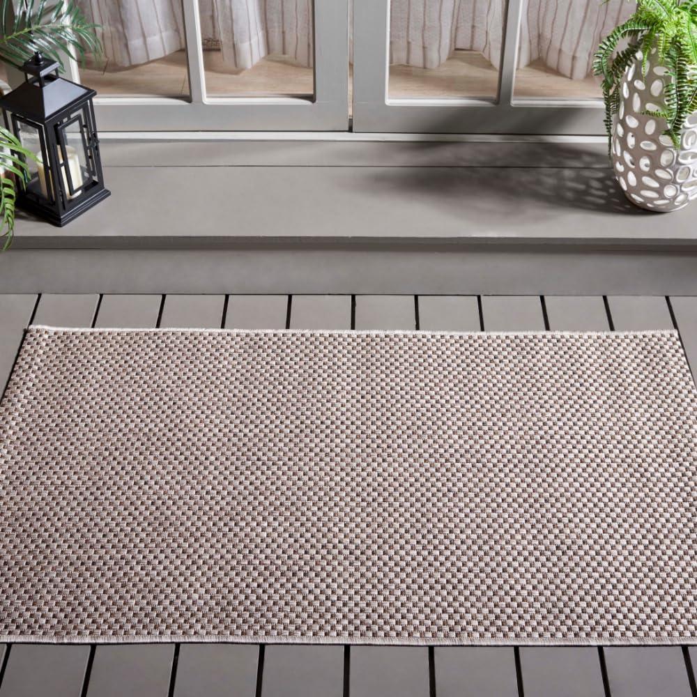 image:imageSAFAVIEH Courtyard Collection Area Rug 8 x 10 Natural amp Cream NonShedding amp Easy Care IndoorOutdoor amp WashableIdeal for Patio Backyard Mudroom CY852103012BeigeBrown