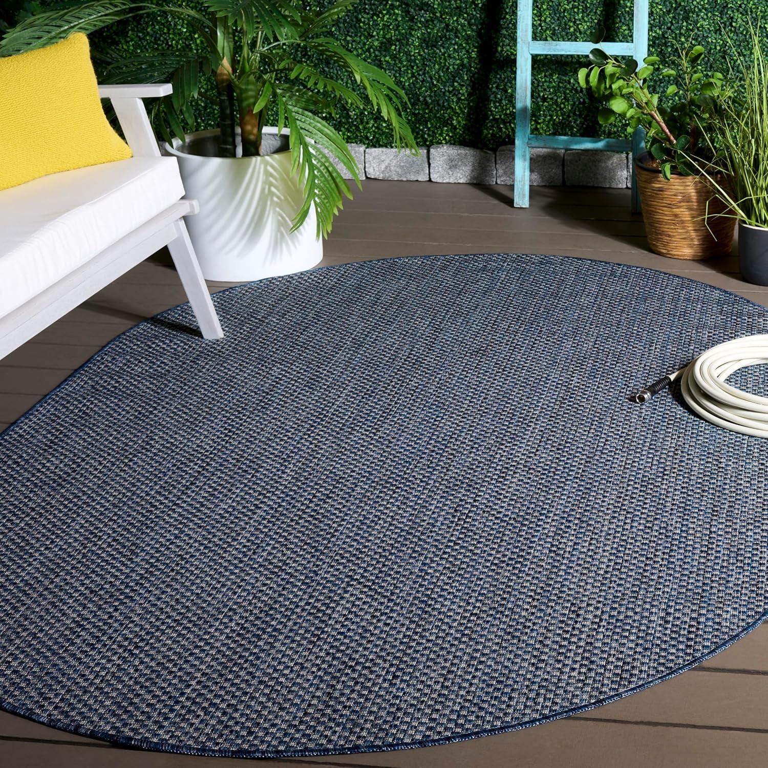image:imageSAFAVIEH Courtyard Collection Area Rug 8 x 10 Natural amp Cream NonShedding amp Easy Care IndoorOutdoor amp WashableIdeal for Patio Backyard Mudroom CY852103012NavyGrey