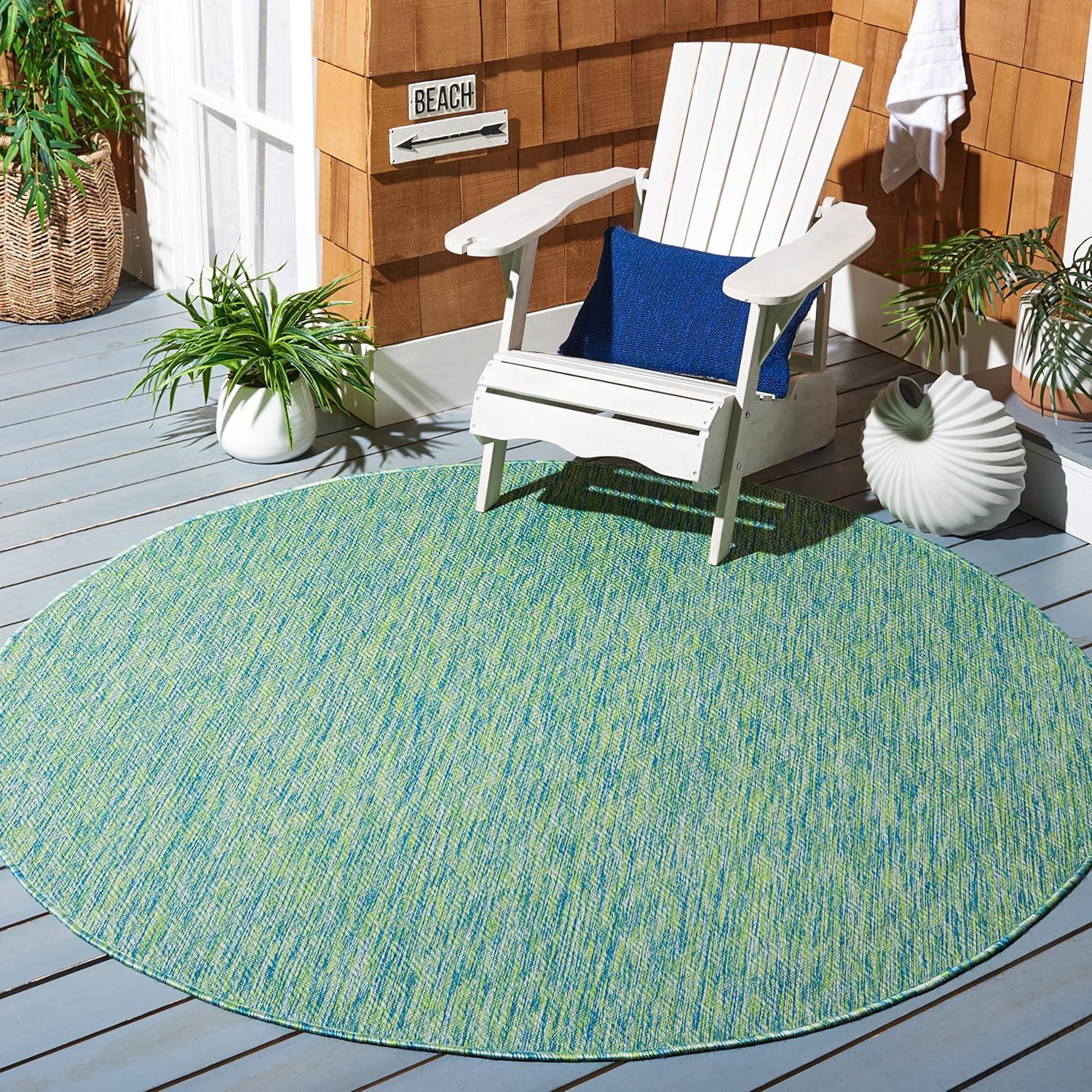 image:imageSAFAVIEH Courtyard Collection Area Rug 8 x 10 Natural amp Cream NonShedding amp Easy Care IndoorOutdoor amp WashableIdeal for Patio Backyard Mudroom CY852103012GreenBlue