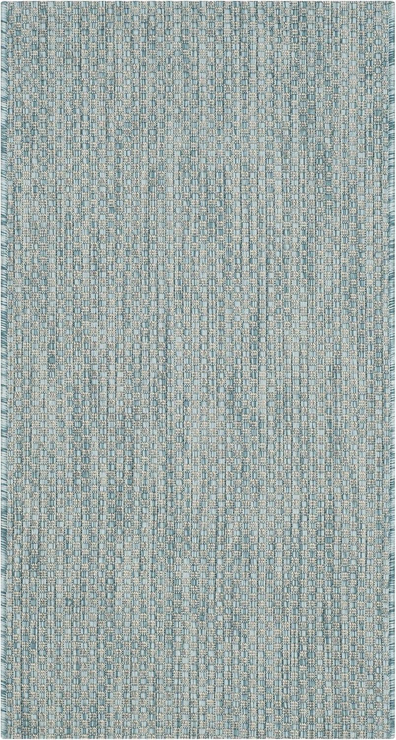 image:imageSAFAVIEH Courtyard Collection Area Rug 8 x 10 Natural amp Cream NonShedding amp Easy Care IndoorOutdoor amp WashableIdeal for Patio Backyard Mudroom CY852103012AquaGrey