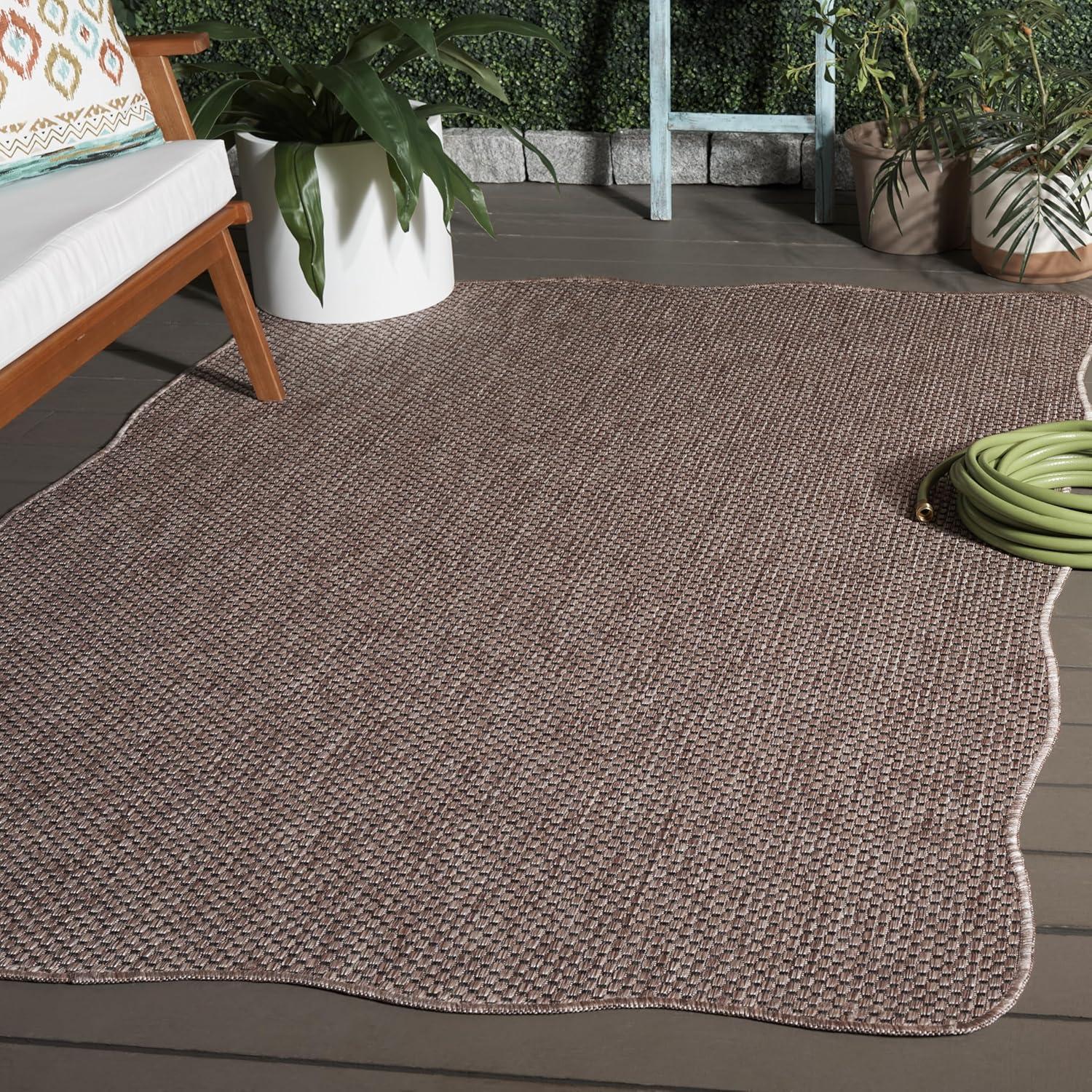 image:imageSAFAVIEH Courtyard Collection Area Rug 8 x 10 Natural amp Cream NonShedding amp Easy Care IndoorOutdoor amp WashableIdeal for Patio Backyard Mudroom CY852103012NaturalBlack