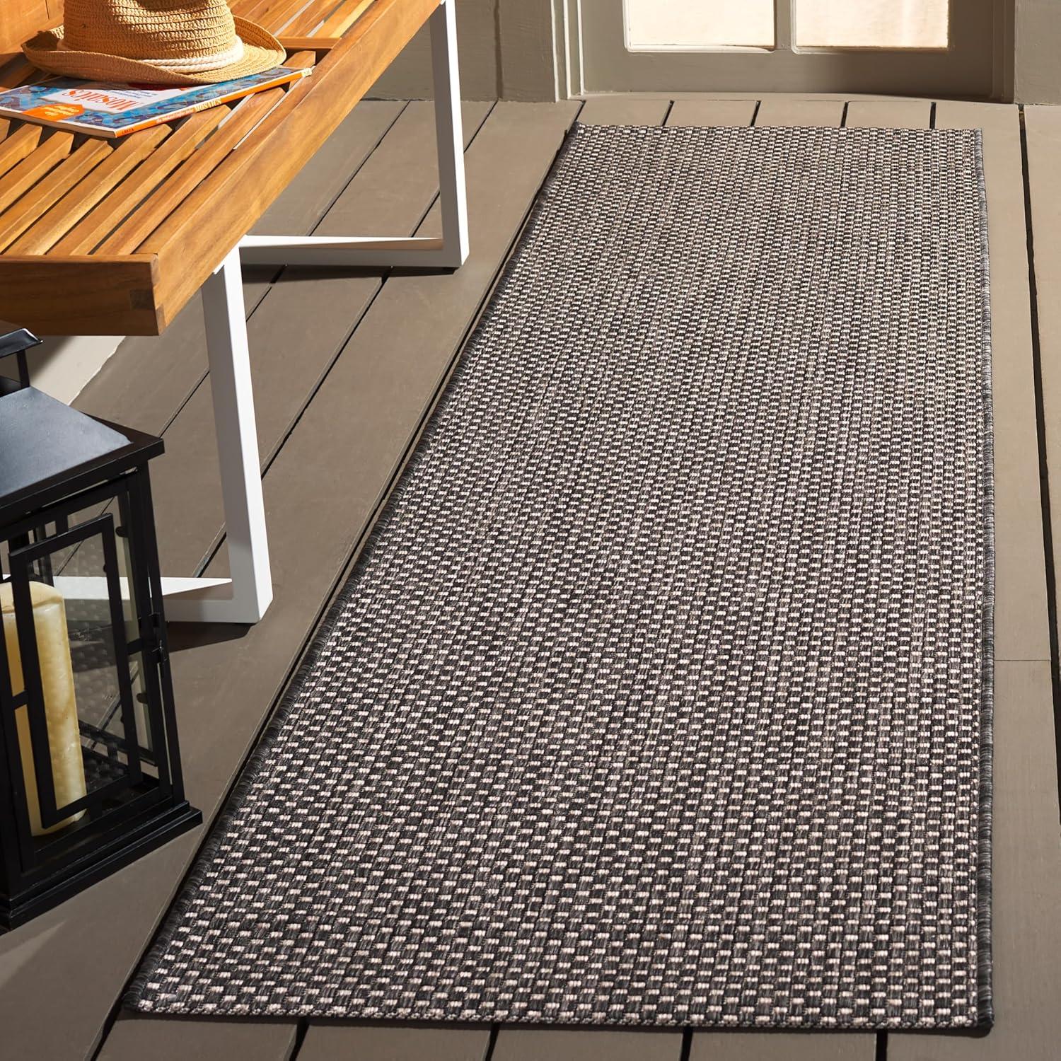image:imageSAFAVIEH Courtyard Collection Area Rug 8 x 10 Natural amp Cream NonShedding amp Easy Care IndoorOutdoor amp WashableIdeal for Patio Backyard Mudroom CY852103012BlackBeige