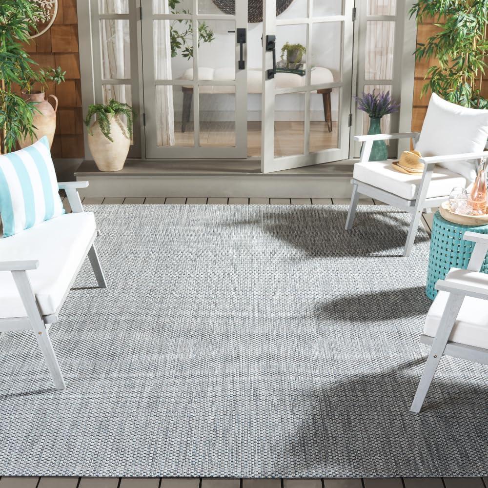 image:imageSAFAVIEH Courtyard Collection Area Rug 8 x 10 Natural amp Cream NonShedding amp Easy Care IndoorOutdoor amp WashableIdeal for Patio Backyard Mudroom CY852103012GreyNavy