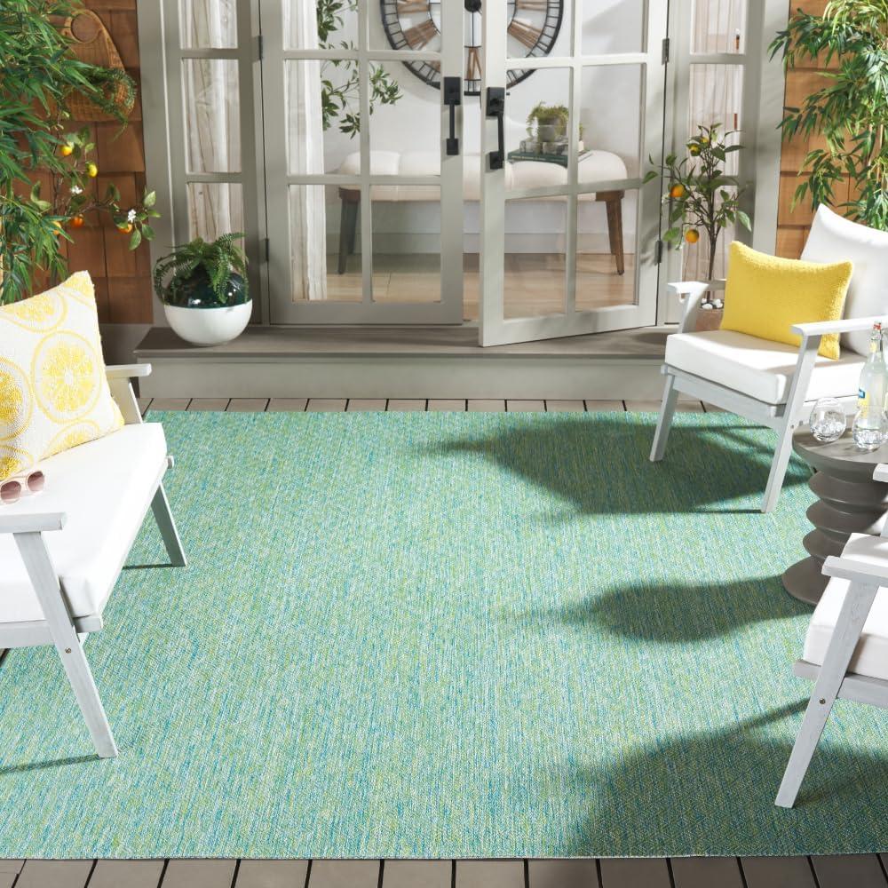 image:imageSAFAVIEH Courtyard Collection Area Rug 8 x 10 Natural amp Cream NonShedding amp Easy Care IndoorOutdoor amp WashableIdeal for Patio Backyard Mudroom CY852103012GreenBlue